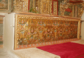 guadamecí marco policromado, s. XVII.final